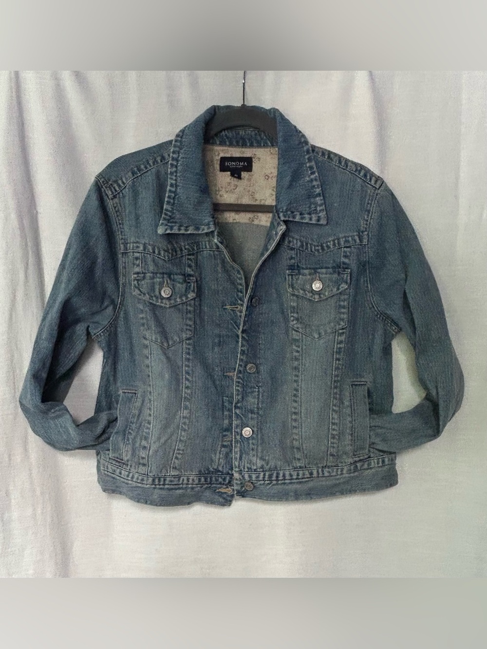 SONOMA Women's Medium Blue Classic Denim Trucker Jacket